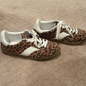Leopard Print Sneakers with White Laces